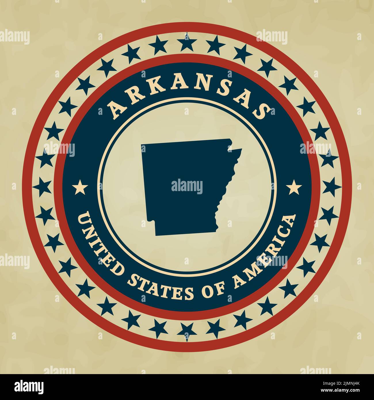 Vintage label with map of Arkansas Stock Photo Alamy