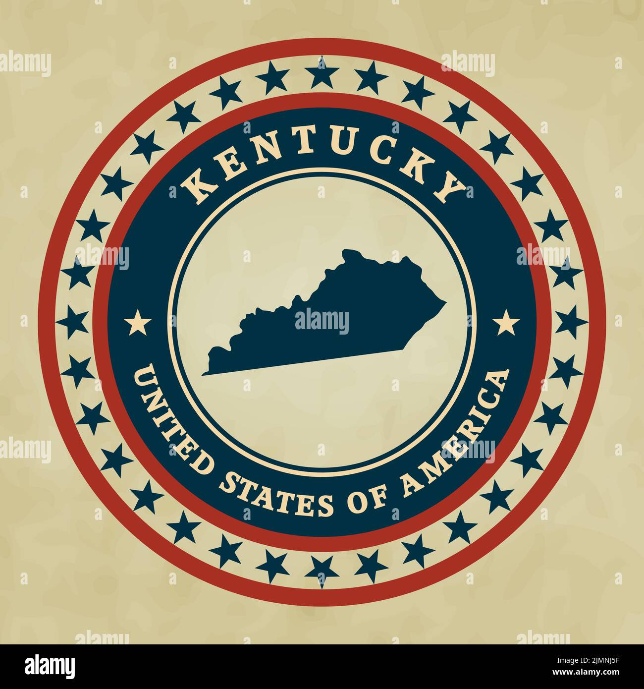 Vintage label with map of Kentucky Stock Photo Alamy