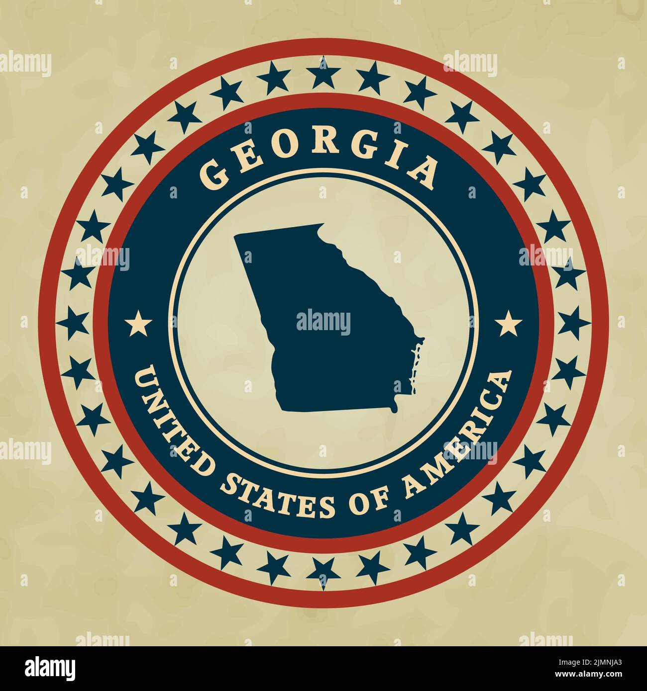 Vintage label with map of Stock Photo Alamy