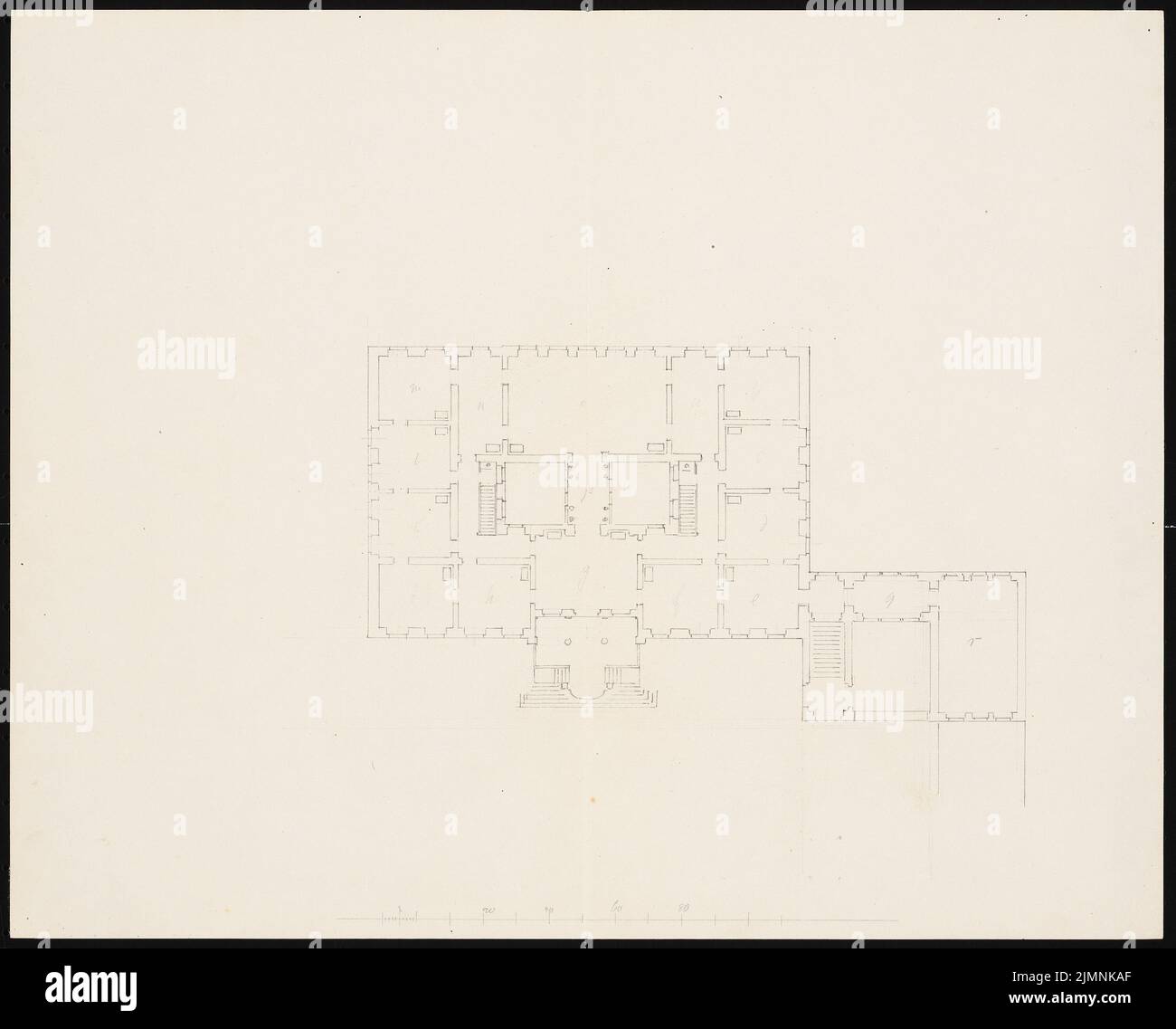 Knoblauch Eduard (1801-1865), manor house in Lauchstädt (approx. 1848): floor plan. Ink, 35 x 43.4 cm (including scan edges) Stock Photo