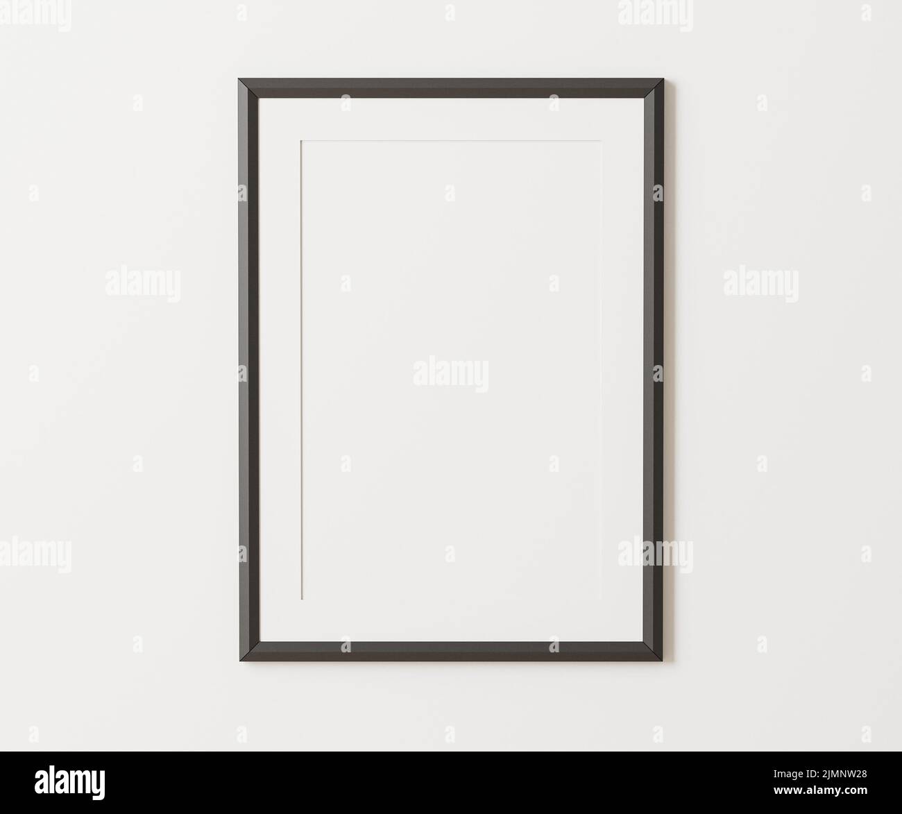 Black portrait frame with mat mockup on white wall, 3:4 ratio, 30x40 cm ...