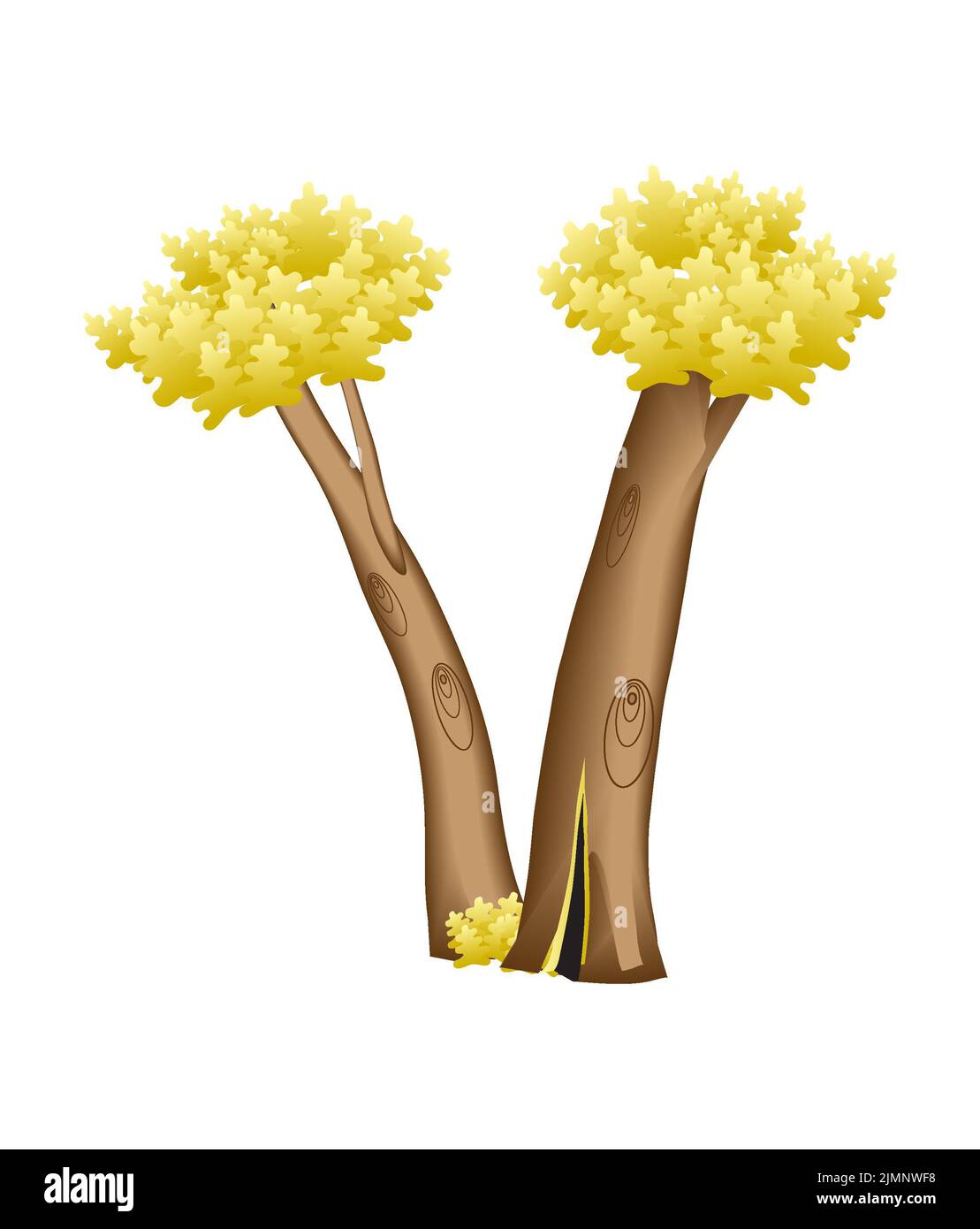 Letter in the form of tree Stock Photo