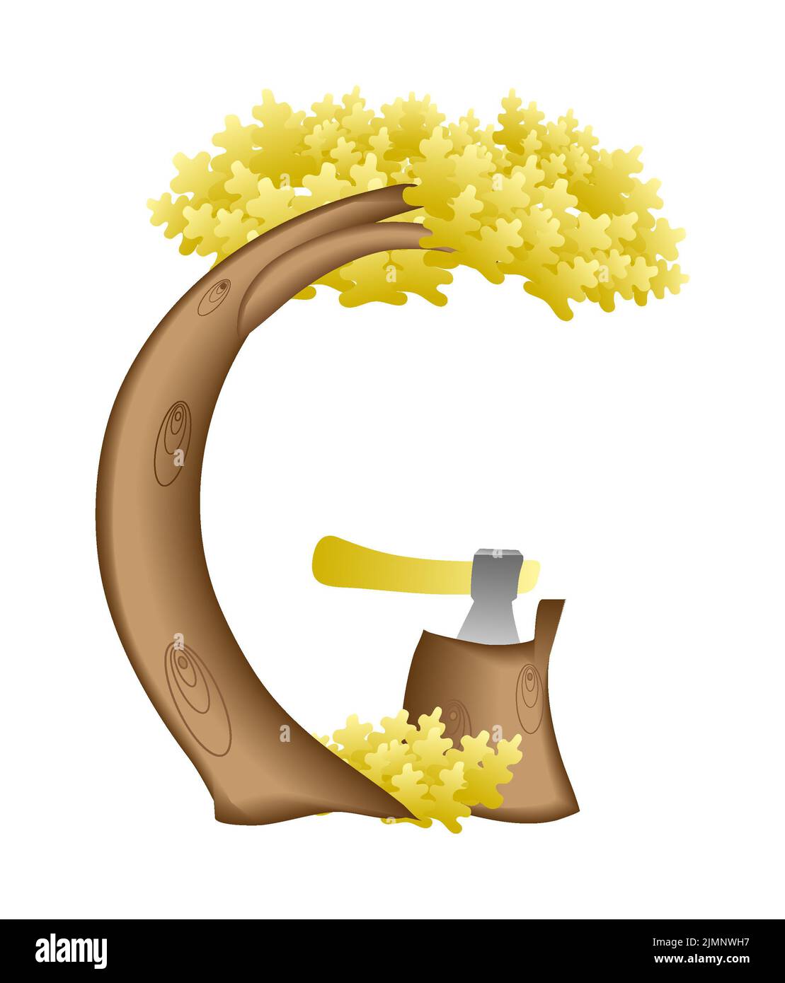 Letter in the form of tree Stock Photo