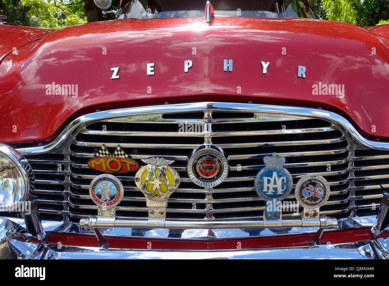 Ford Zephyr,Badge,Logo,Overdrive,AA Badge,RAC Badge,Badge Bar,classic car Stock Photo