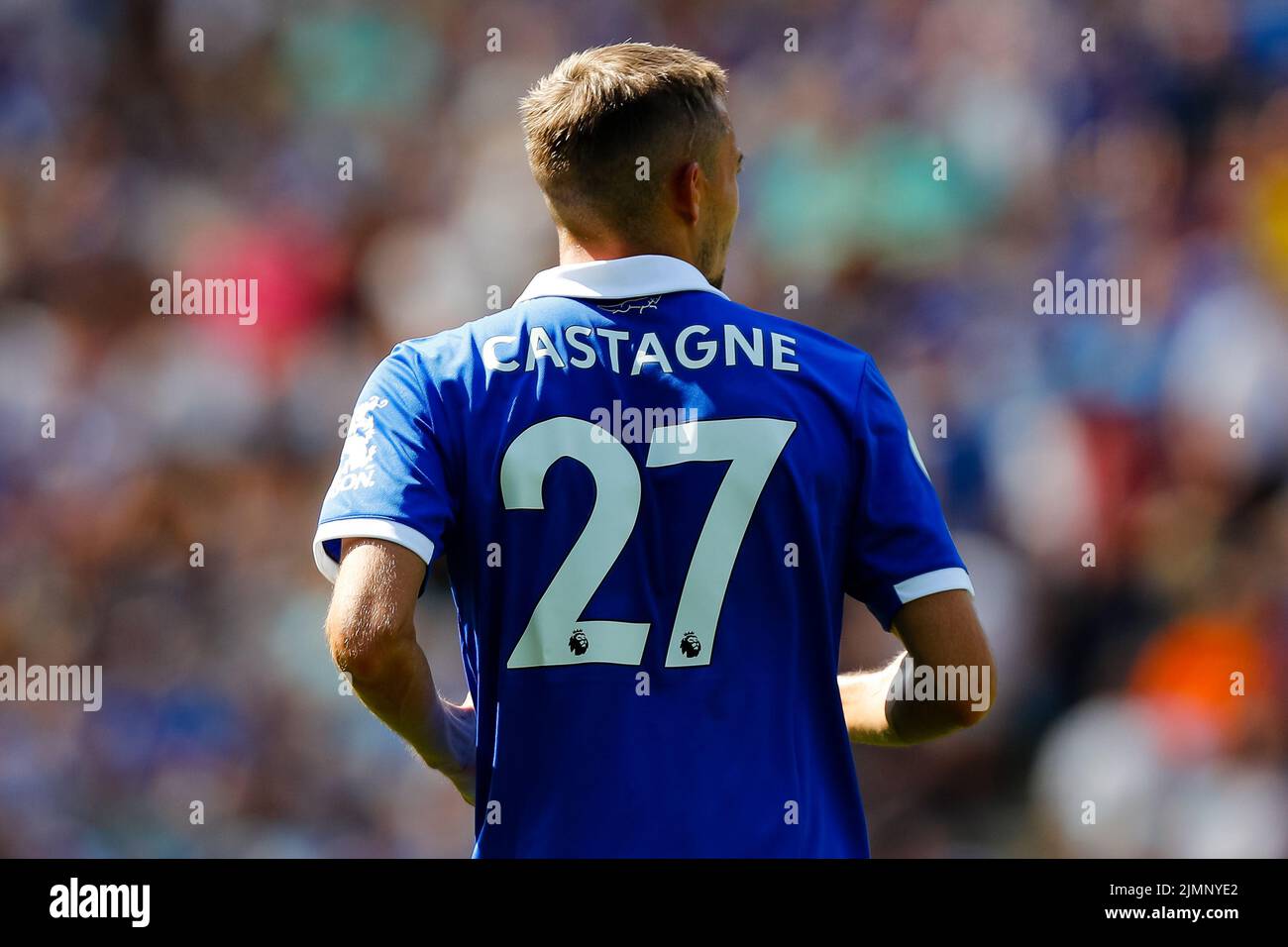 Leicester, UK. 31st July, 2022. 31st July 2022; The King Power Stadium,  Leicester, Leicestershire, England; Pre-season friendly football, Leciester  City versus Sevilla: Detail of the Premier League referee’s shirt  sleeve with EA