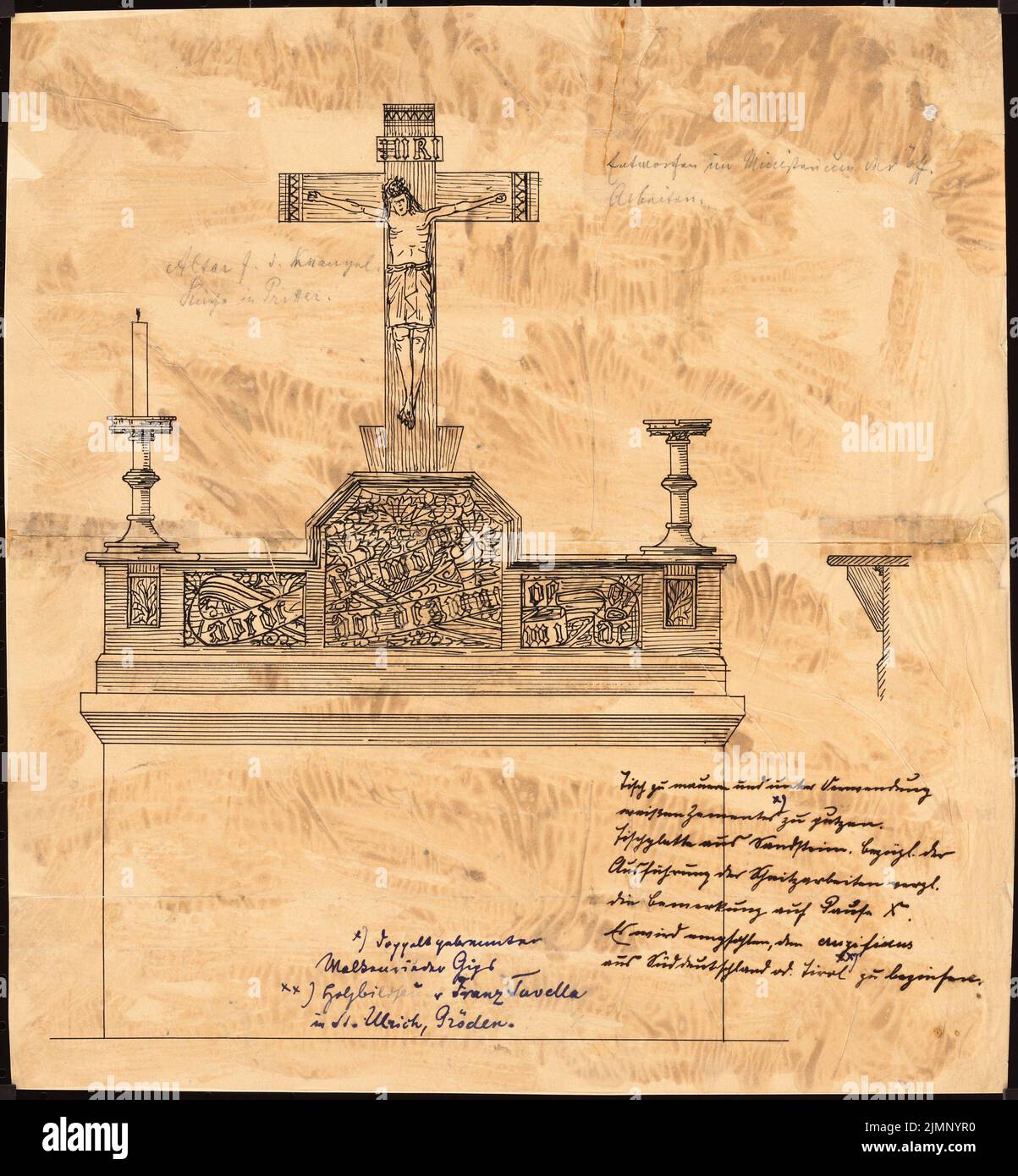 Lehmgrubner paul 1855 1916 holzerner altaraufbau fur die kirche hi-res ...