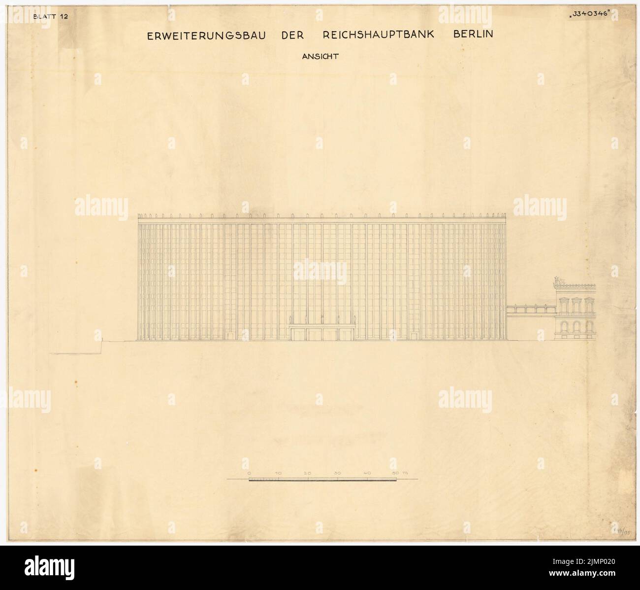 Poelzig Hans (1869-1936), Reich Hauptbank, Berlin. Expansion