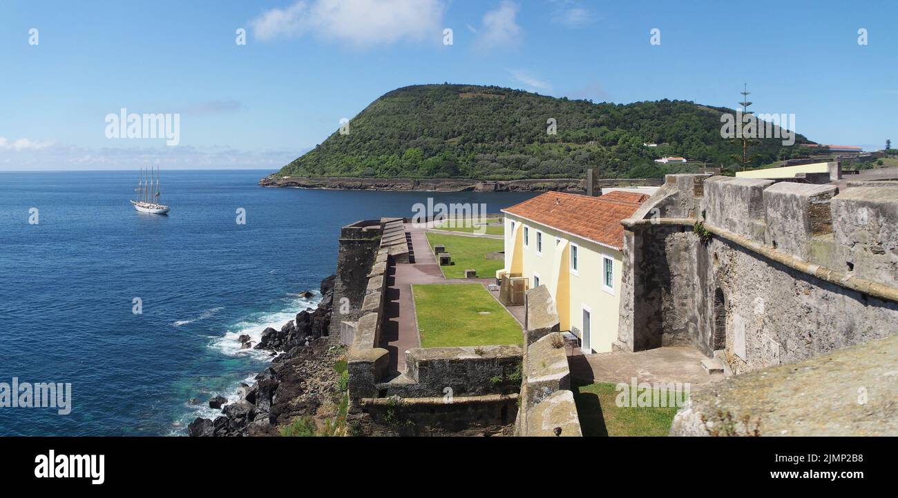 Oceanview from the Fort of Sao Sebastiao, with partial view of the Fort ...