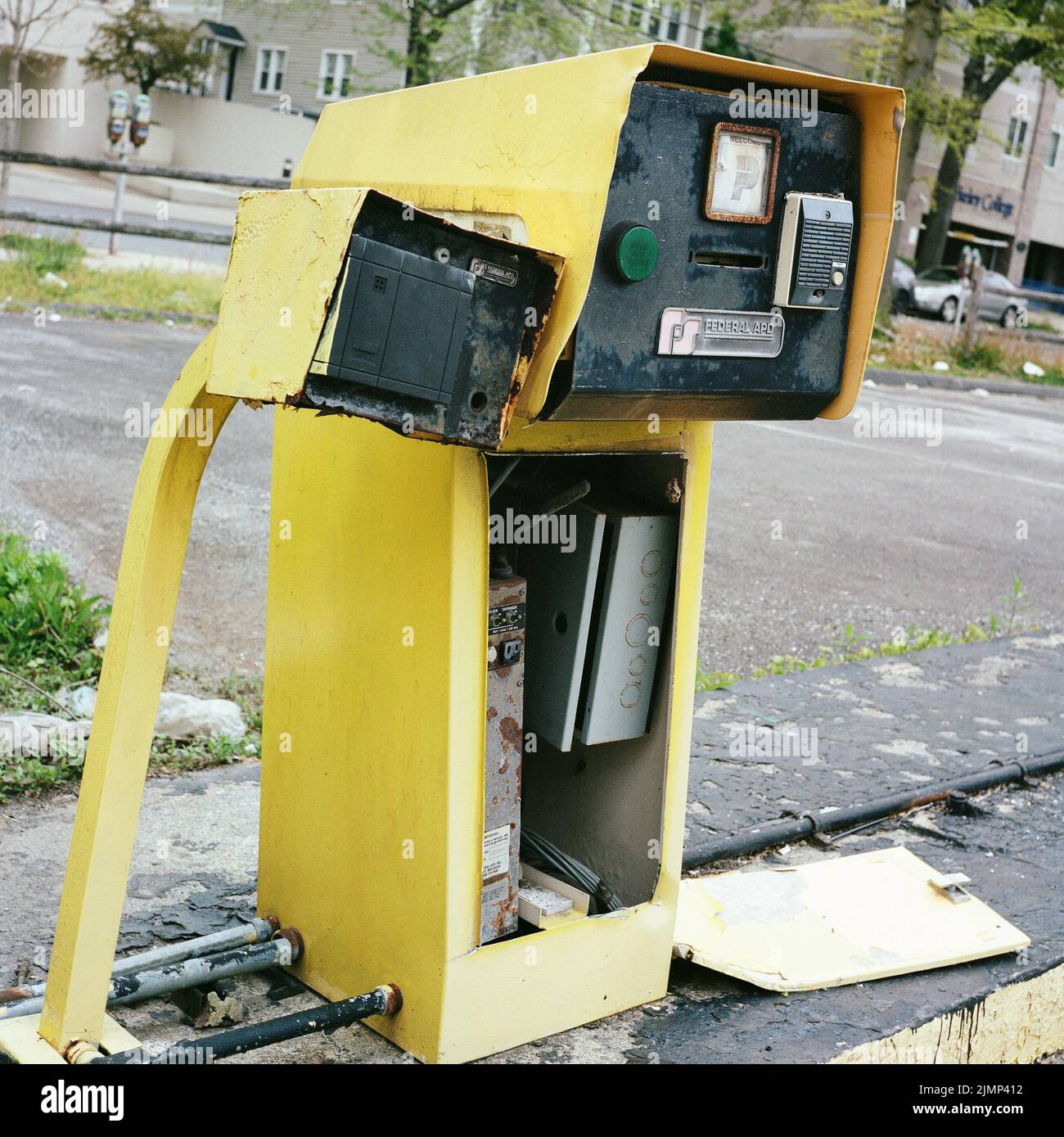 Broken Parking Meter Machine Stock Photo Alamy