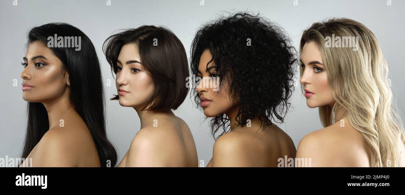 Group of beautiful women with a different ethnicity Stock Photo