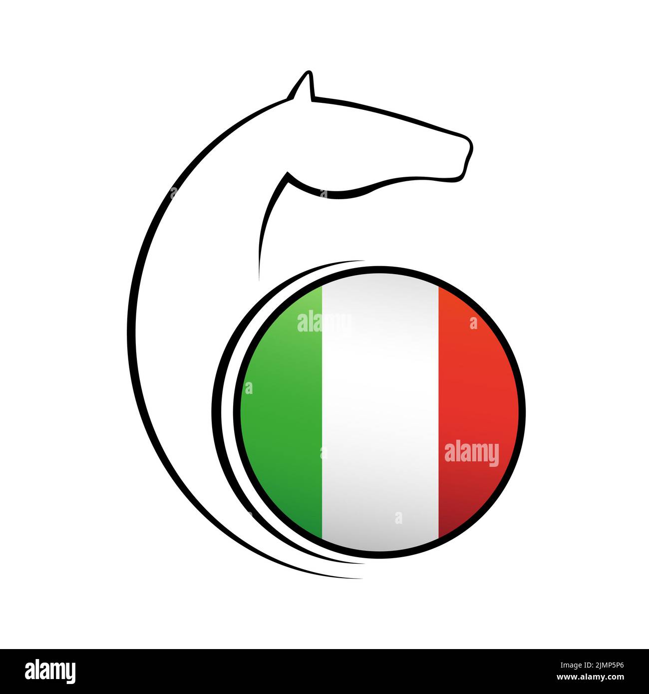 Horse symbol with Italy flag vector element Stock Photo