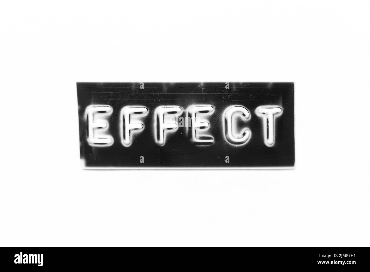 Black color banner that have embossed letter with word effect on white