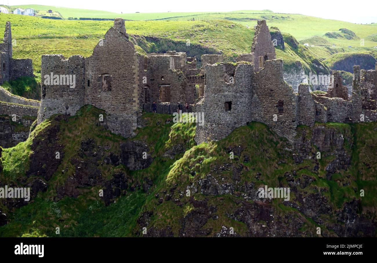 Dunluce Castle, Dún Libhse, County Antrim, Northern Ireland, Tuaisceart Éireann, United Kingdom, Europe Stock Photo
