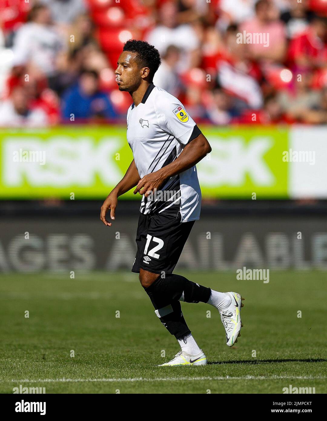 Derby County’s Korey Smith in action during the Sky Bet League One match at The Valley, London. Picture date: Saturday August 6, 2022. Stock Photo