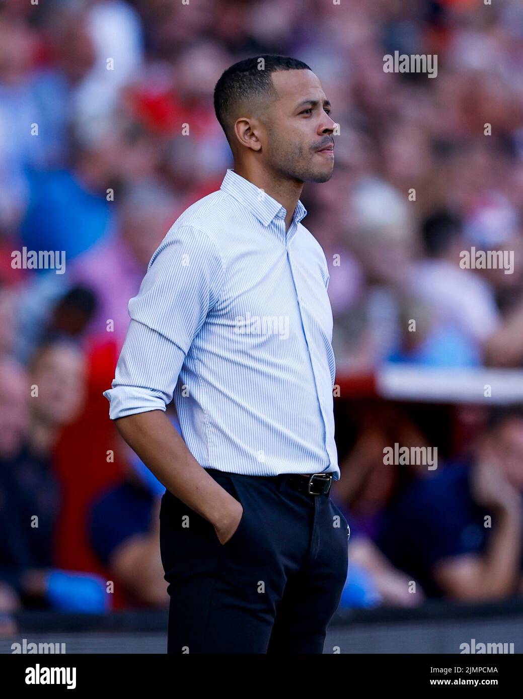 Derby County interim manager Liam Rosenior during the Sky Bet League One match at The Valley, London. Picture date: Saturday August 6, 2022. Stock Photo