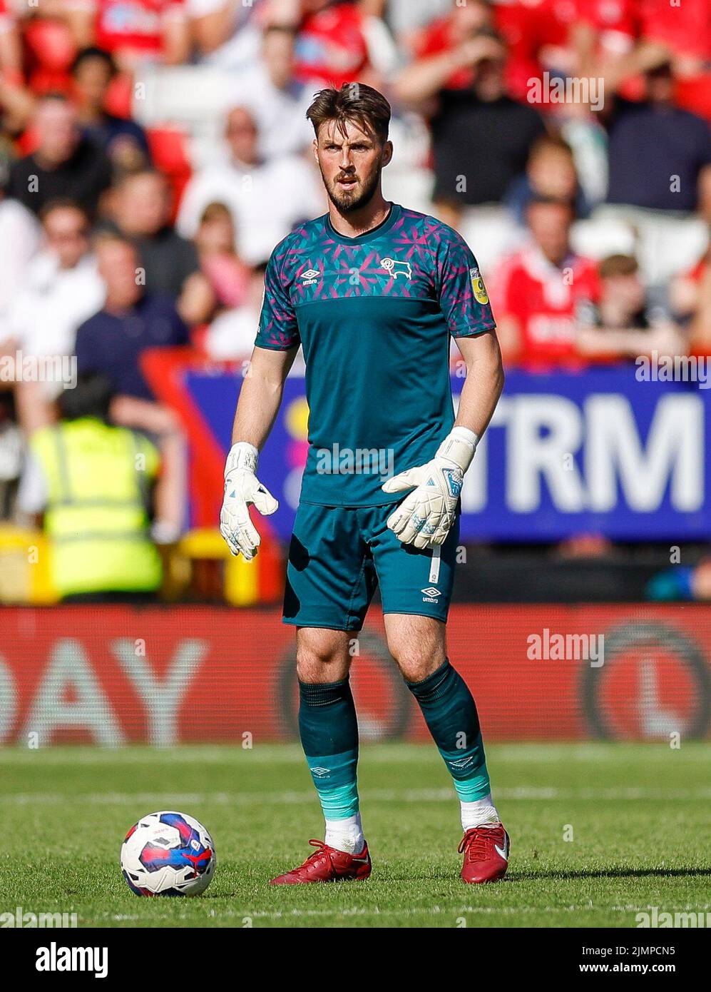 Derby County's Joe Wildsmith in action during the Sky Bet League One match at The Valley, London. Picture date: Saturday August 6, 2022. Stock Photo