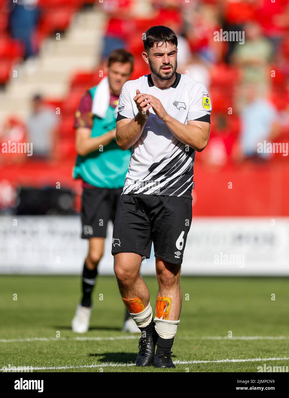 Derby County’s Eiran Cashin reacts following the Sky Bet League One match at The Valley, London. Picture date: Saturday August 6, 2022. Stock Photo
