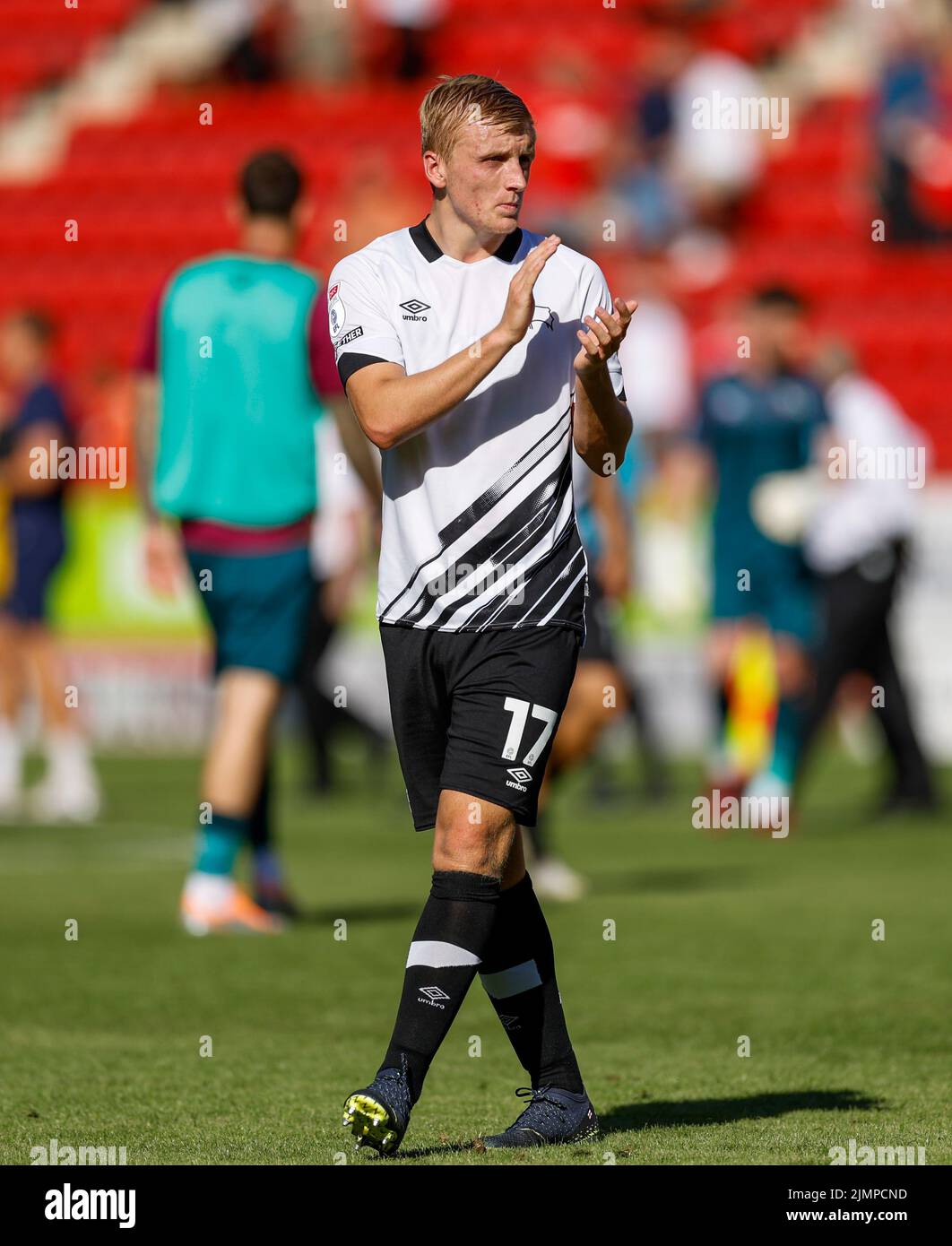 Derby County’s Louie Sibley reacts following the Sky Bet League One match at The Valley, London. Picture date: Saturday August 6, 2022. Stock Photo