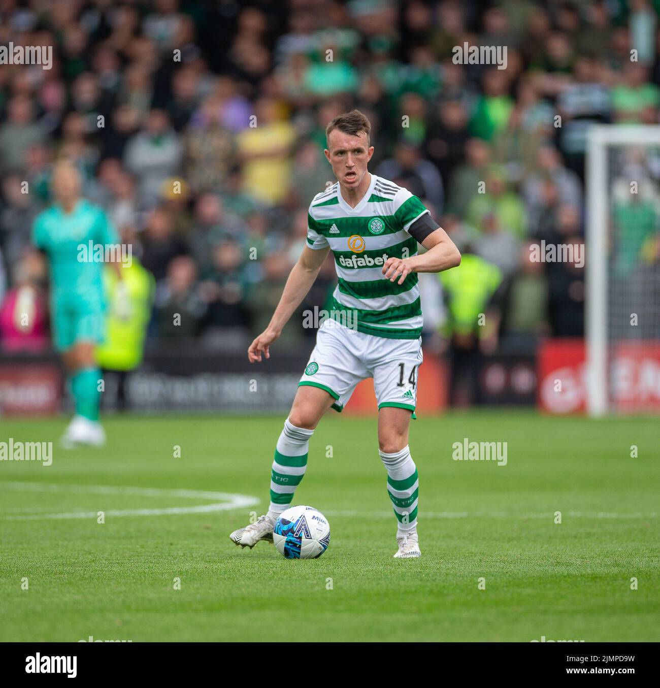 6th August 2022; Victoria Park, Dingwall, Scotland, Scottish Premier league football, Ross County versus Celtic FC; David Turnbull of Celtic on the ball Stock Photo
