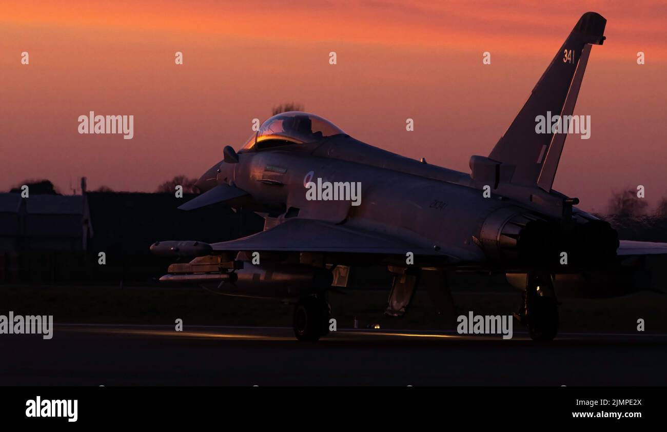 RAF Coningsby Scramble QRA NATO Jets in Defence of Ukraine and NATO Allies Stock Photo