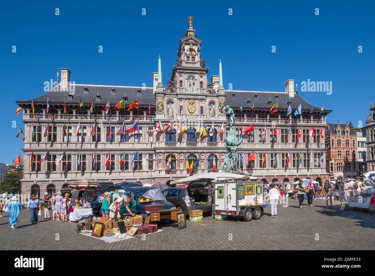 Flea market at the 'Grote Markt' Stock Photo