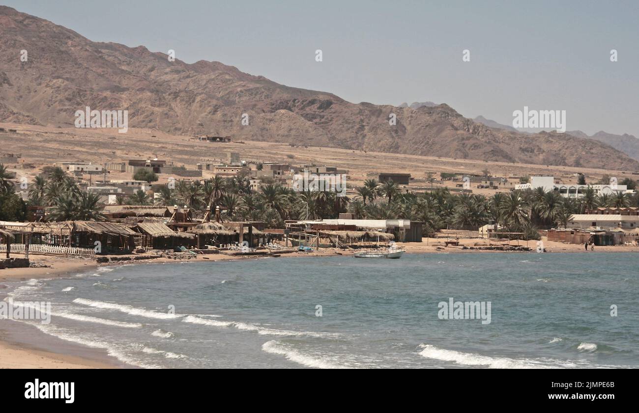 One of the bays along the coast of Nuweiba in the Red Sea, Egypt. Stock Photo