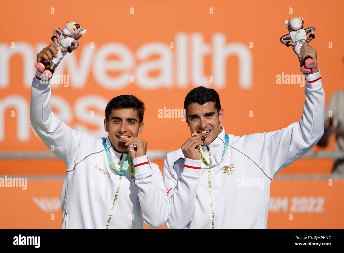 England's Joaquin Bello and Javier Bello (left) pose with their bronze