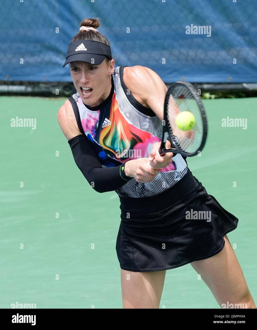 August 2, 2022: Andrea Petkovic (GER) defeated Clara Tauson (DEN) 6-2, 6-2, at CitiOpen being played at Rock Creek Park Tennis Center in Washington, DC, . © Leslie Billman/Tennisclix Stock Photo