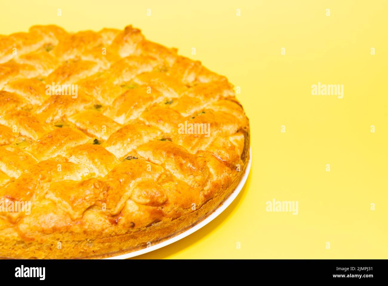 American pie with baked crust Stock Photo