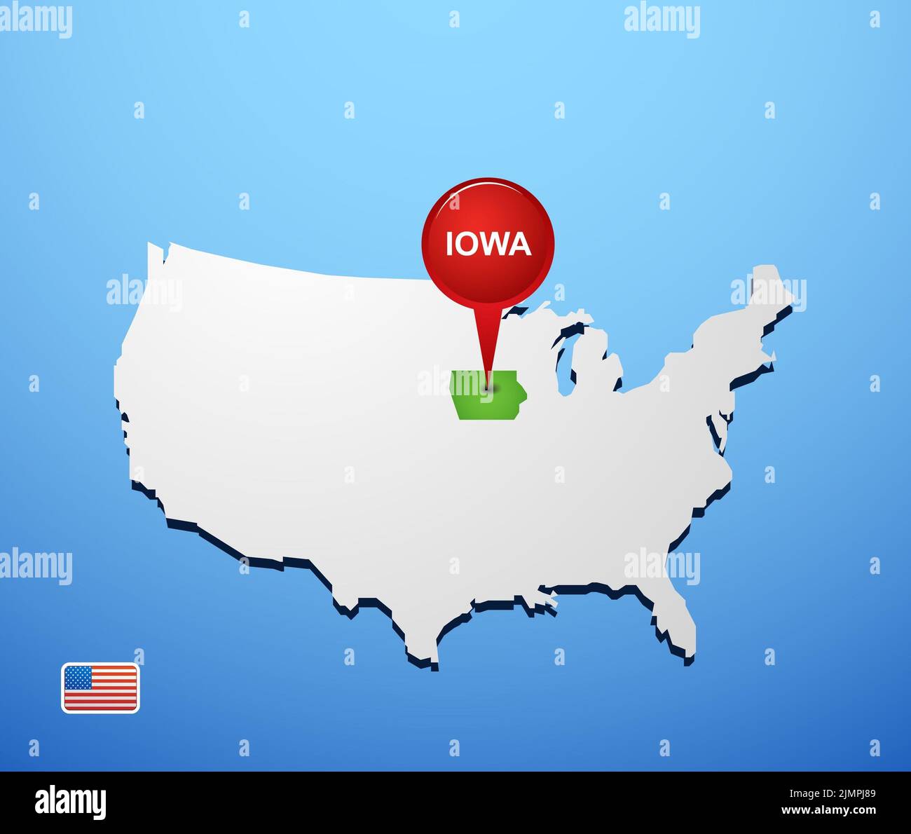 Iowa On USA Map Stock Photo Alamy Iowa On Usa Map 2JMPJ89