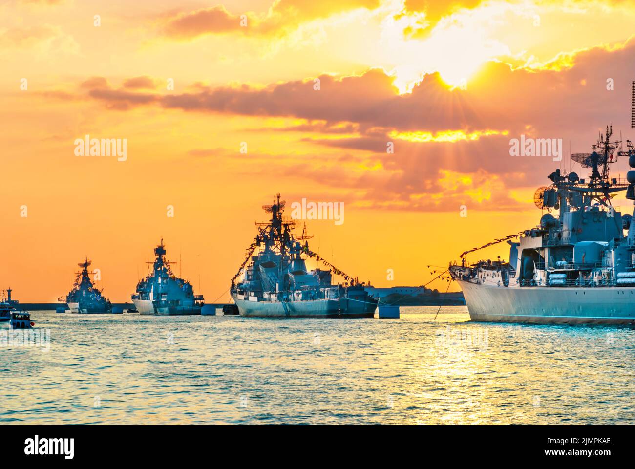 Military navy russian ships Stock Photo