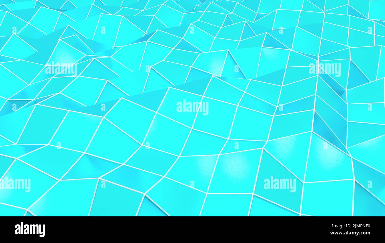 Triangular polygon mesh. Computer generated 3d render Stock Photo