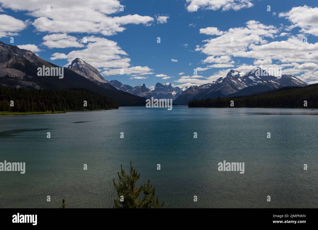 Maligne Lake in Jasper National Park, Alberta, Canada Stock Photo