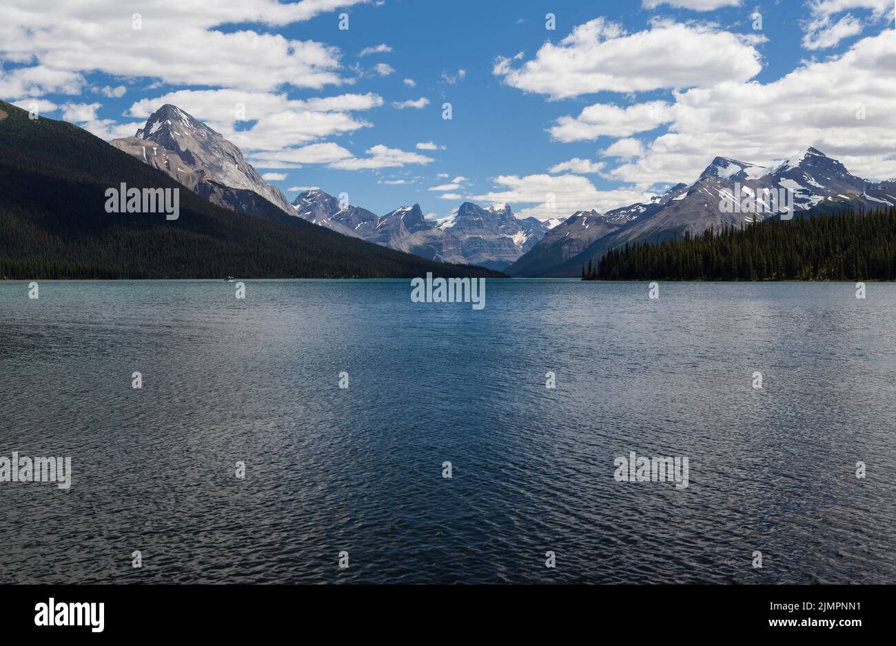 Maligne Lake in Jasper National Park, Alberta, Canada Stock Photo