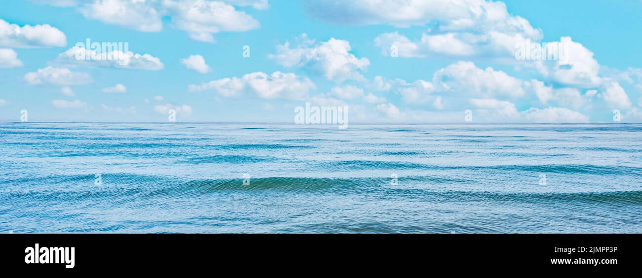 Blue sea water panorama Stock Photo