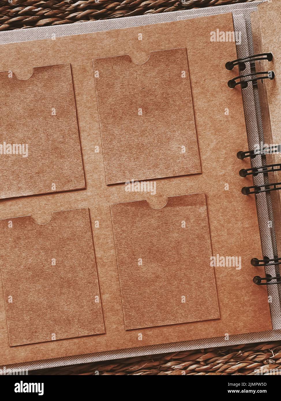 Vintage family album, travel journal book, photo notebook, cookbook or