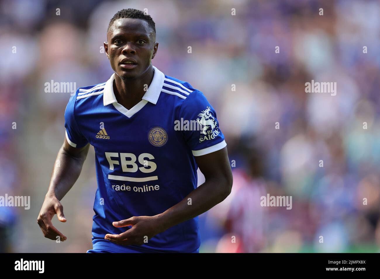 Leicester, UK. 7th August, 2022. Patson Daka of Leicester City during the Premier League match between Leicester City and Brentford at the King Power Stadium, Leicester on Sunday 7th August 2022. (Credit: James Holyoak | MI News) Credit: MI News & Sport /Alamy Live News Stock Photo
