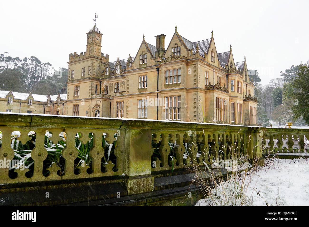 Bangor Castle (Town Hall) in winter time. Bangor County Down, Northern Ireland, 13.02.2021 Stock Photo
