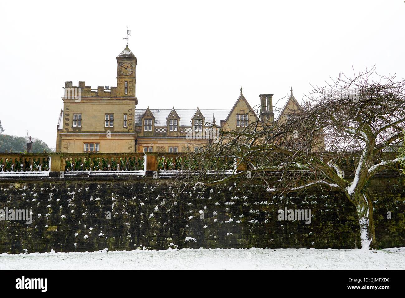 Bangor Castle (Town Hall) in winter time. Bangor, County Down, Northern Ireland, 13.02.2021 Stock Photo