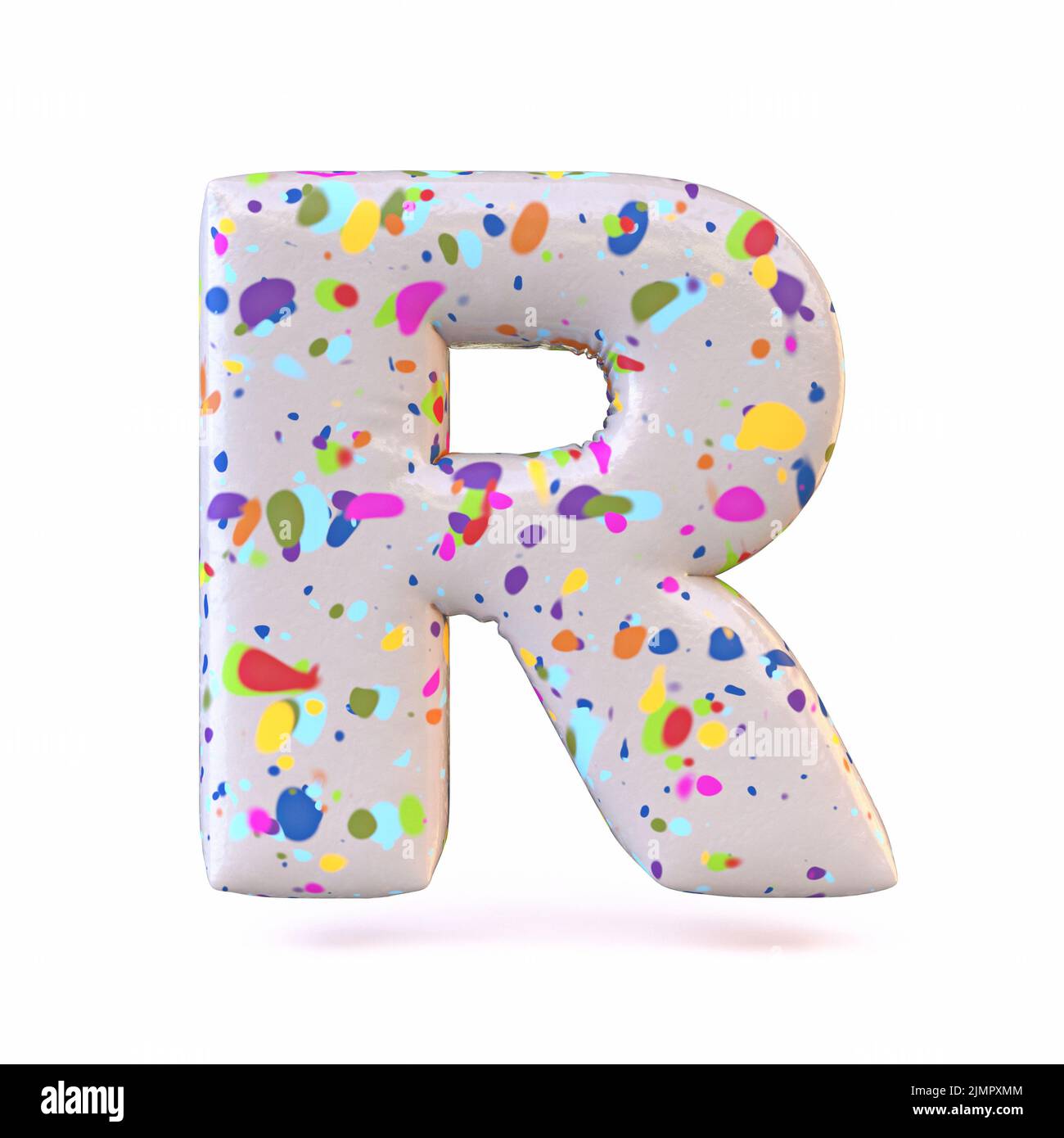 Colorful terrazzo pattern font Letter R 3D Stock Photo - Alamy