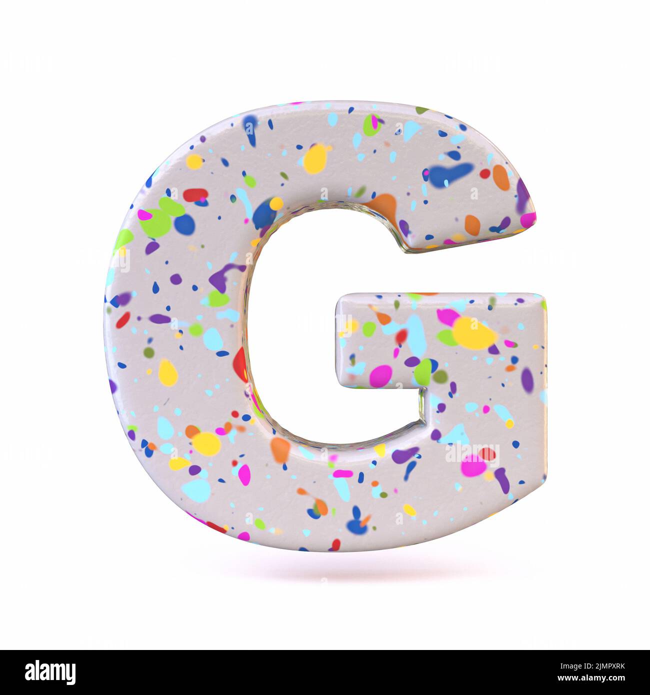 Colorful terrazzo pattern font Letter G 3D Stock Photo - Alamy
