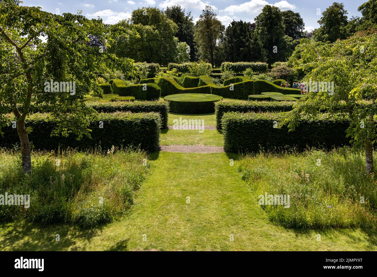 Scampston Hall Walled Garden, North Yorkshire, in summer. A four acre contemporary garden designed by Piet Oudolf. Stock Photo
