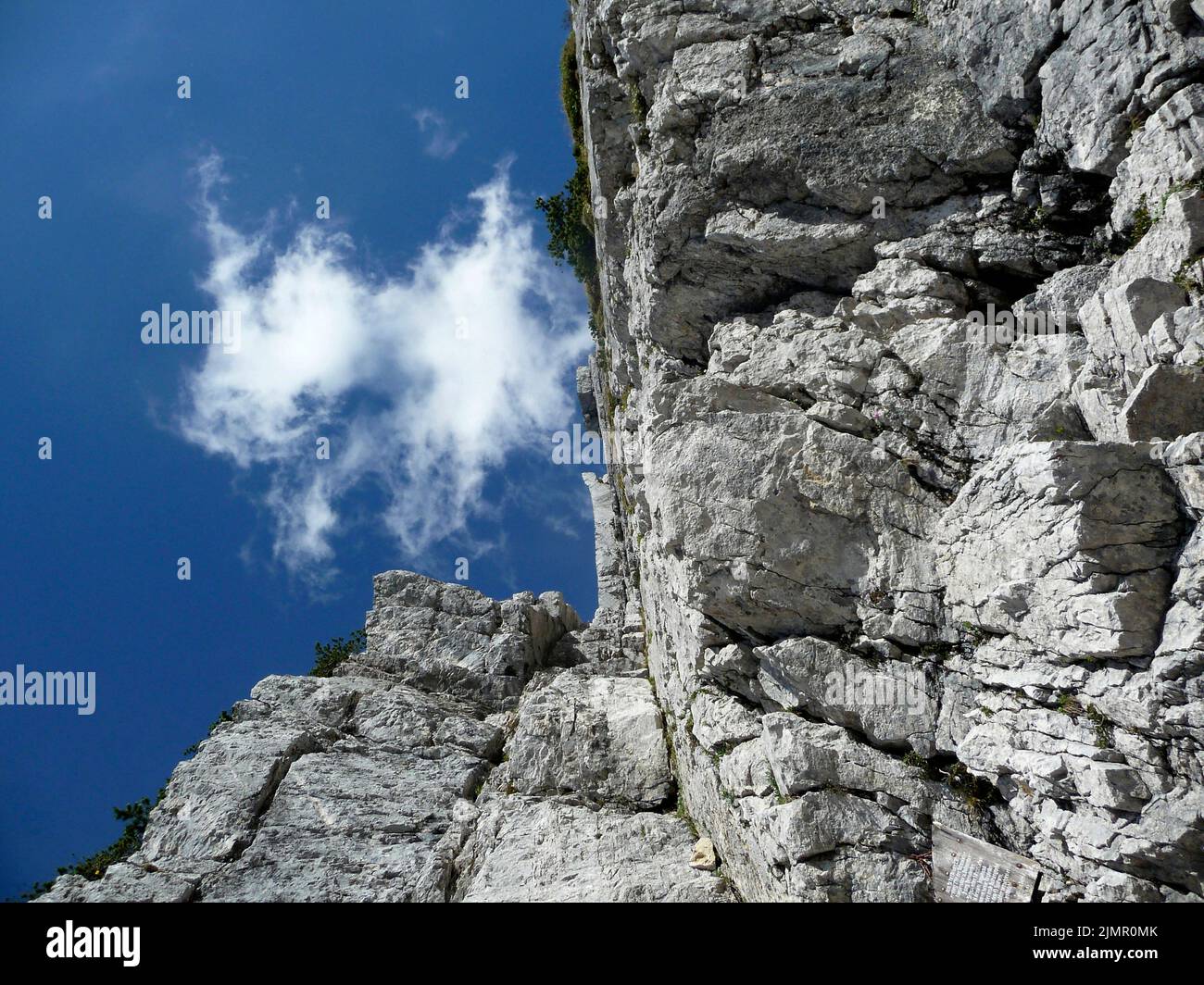 Widauersteig via ferrata, Scheffauer mountain, Tyrol, Austria Stock Photo