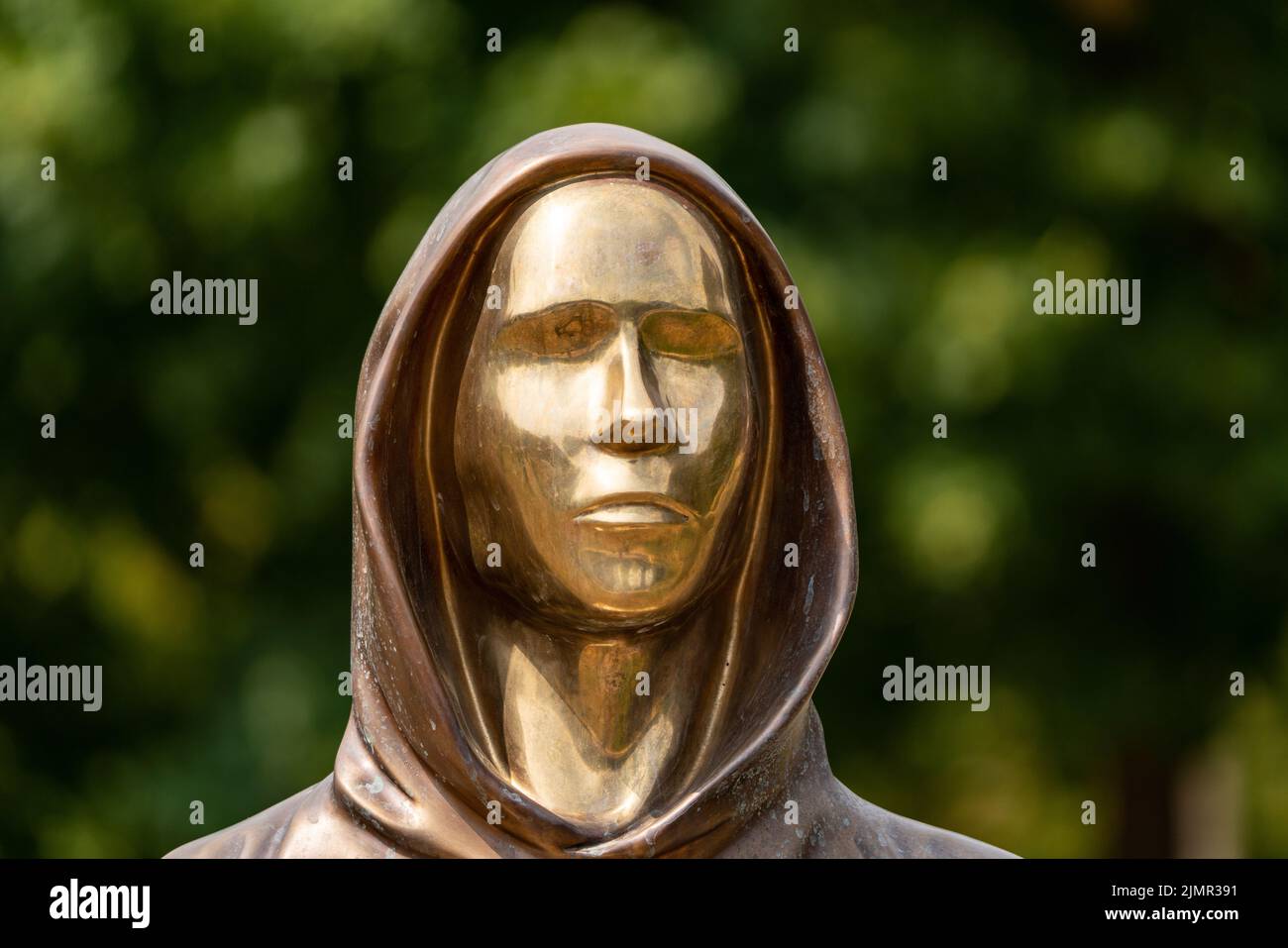 Budapest, Hungary -August 7, .2022: Portrait of the statue of Satoshi  Nakamoto mysterious founder of Bitcoin and Blockchain technology in;  created by Stock Photo - Alamy