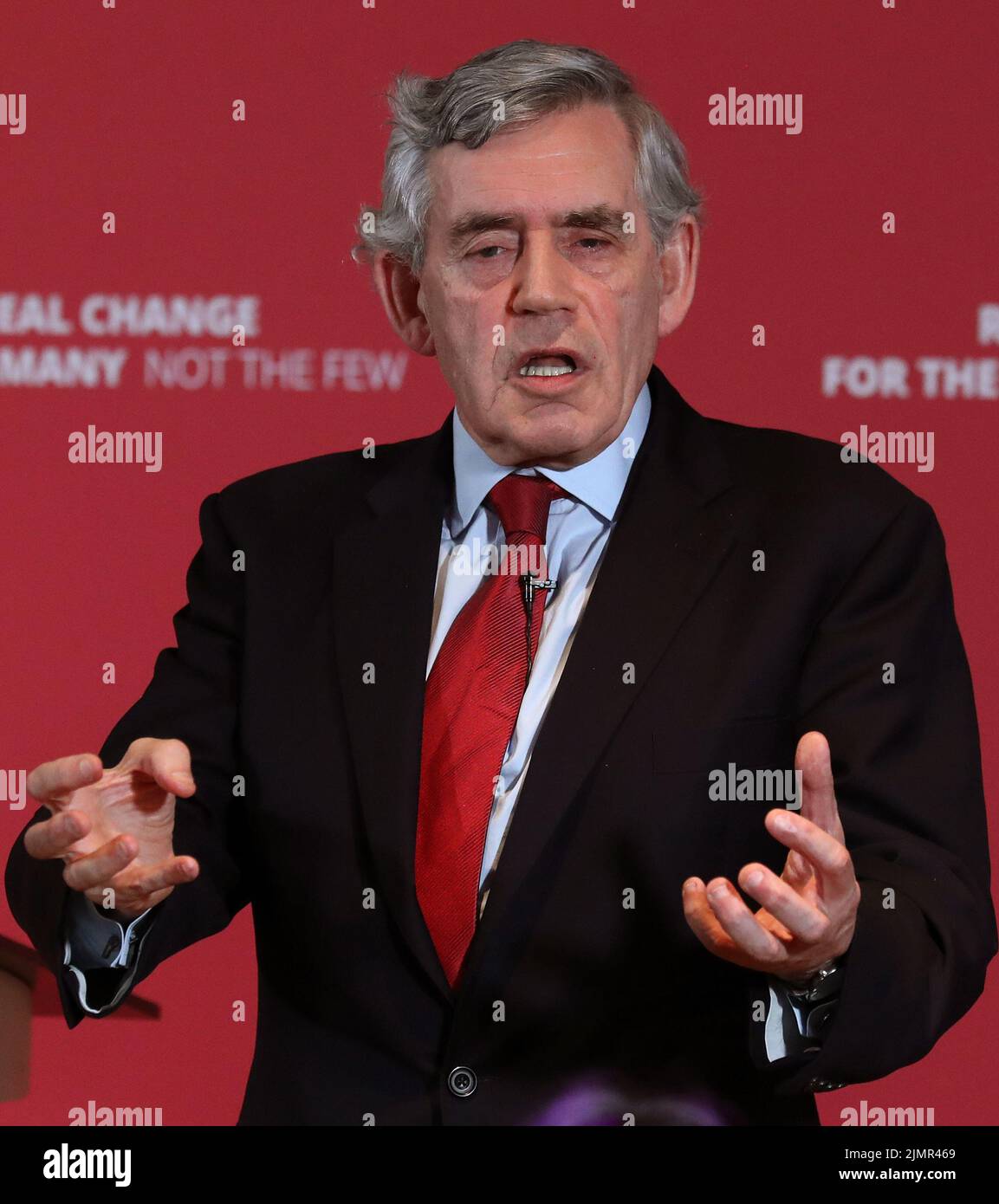 File photo dated 20/5/2019 of the former prime minister Gordon Brown, who has urged Conservative leadership candidates to 'think again' on telling Scotland to 'get lost'. His comments came after Tory leadership candidate Liz Truss said she would 'ignore' Scotland's First Minister, Nicola Sturgeon. Issue date: Sunday August 7, 2022. Stock Photo