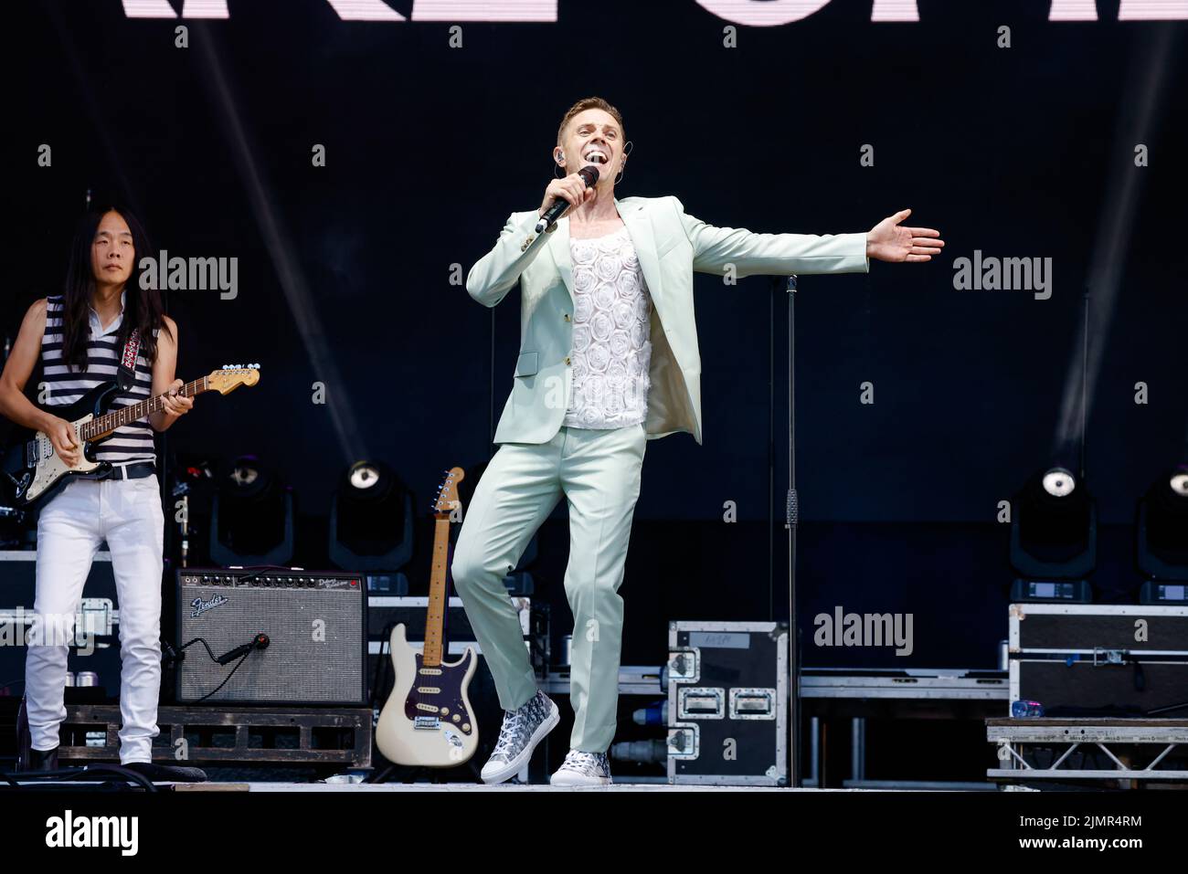 City of Brighton and Hove, Jake Shears formerly of The Scissor Sisters performing at Brighton Pride 2022, We Are Fabuloso. 7th August 2022 Stock Photo