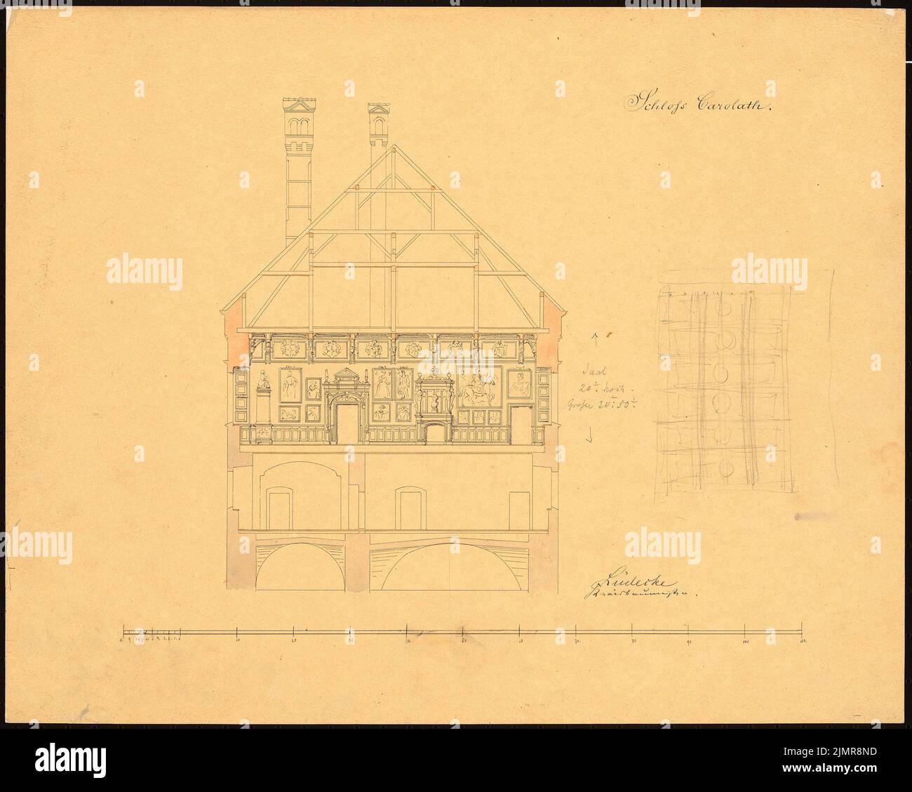 Schloss carolath bei beuthen oder umbau 1861 hires stock photography