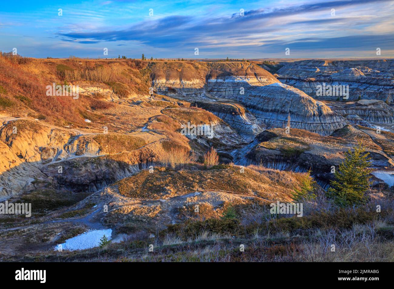 The badlands of Horseshoe Canyon near Drumheller, Alberta Stock Photo