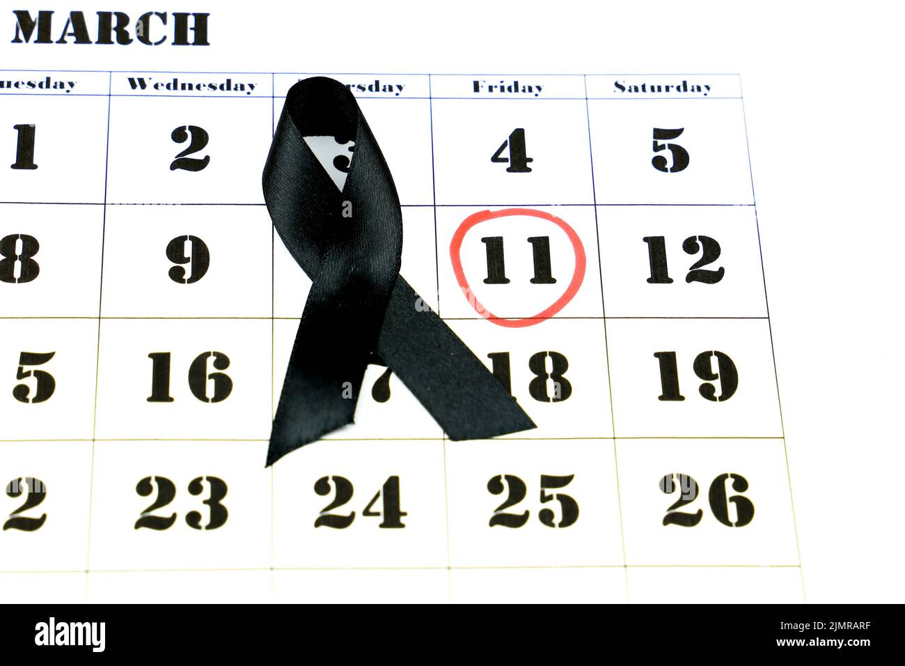 Calendar with marked date of Remembrance for the victims of the Terrorist Attacks Stock Photo