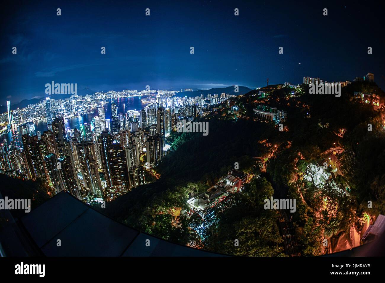 Hong Kong night view seen from Victoria Peak Stock Photo - Alamy